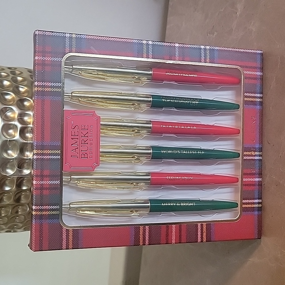 James Burke Collection Holiday Pens Pack of 6, NWT